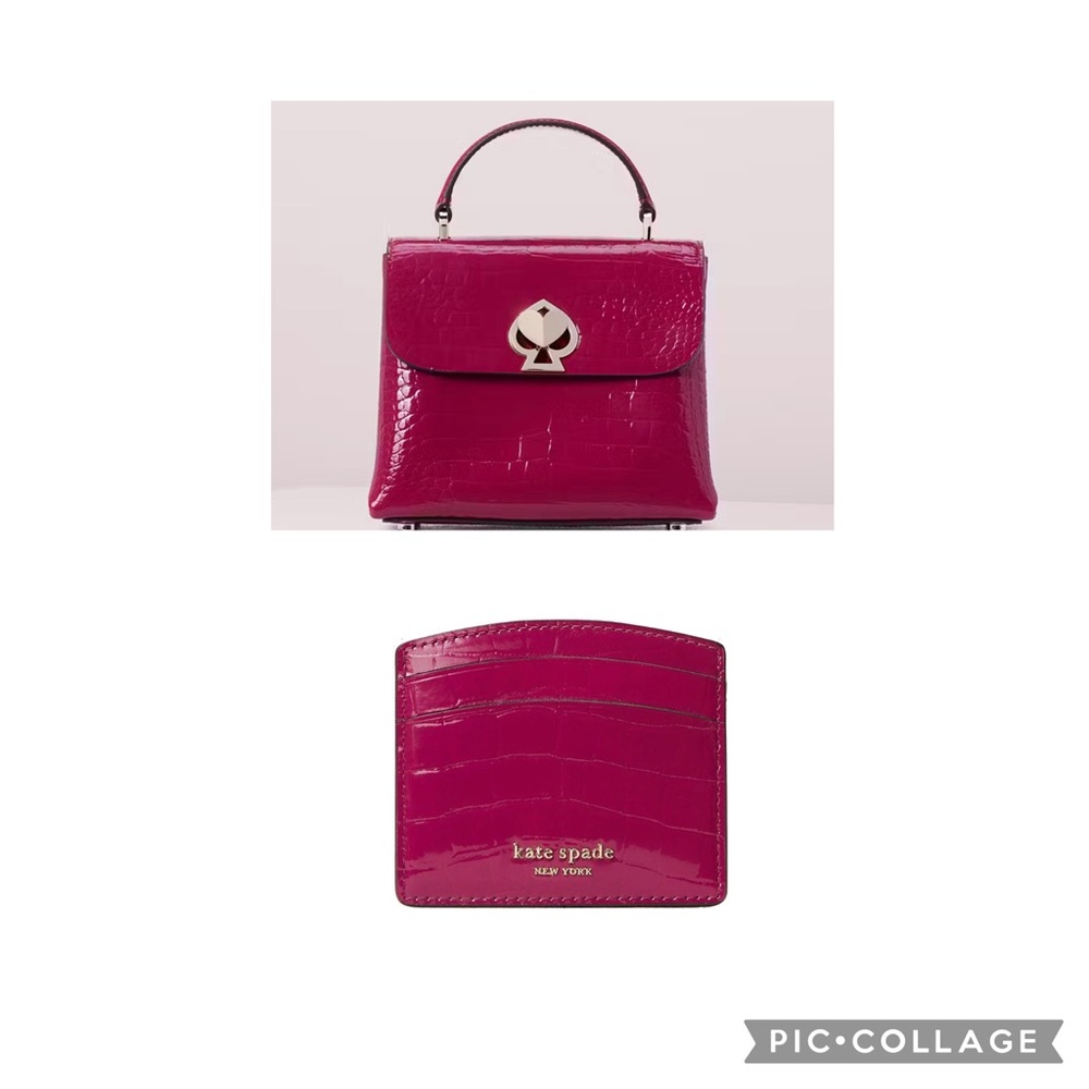 Kate Spade Romy Croc-embossed Mini Top-handle Satchel Crossbody and card holder